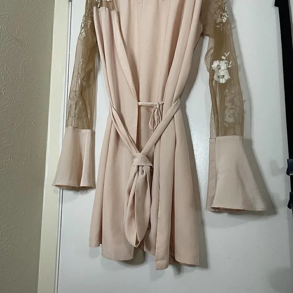 Robed with Love Pink HILDY ROBE bridesmaid bridal shower tie waist robe Medium